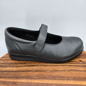 Drew Shoes Women's 10 M Black Leather Bloom Mary Jane Strap Orthopedic Comfort